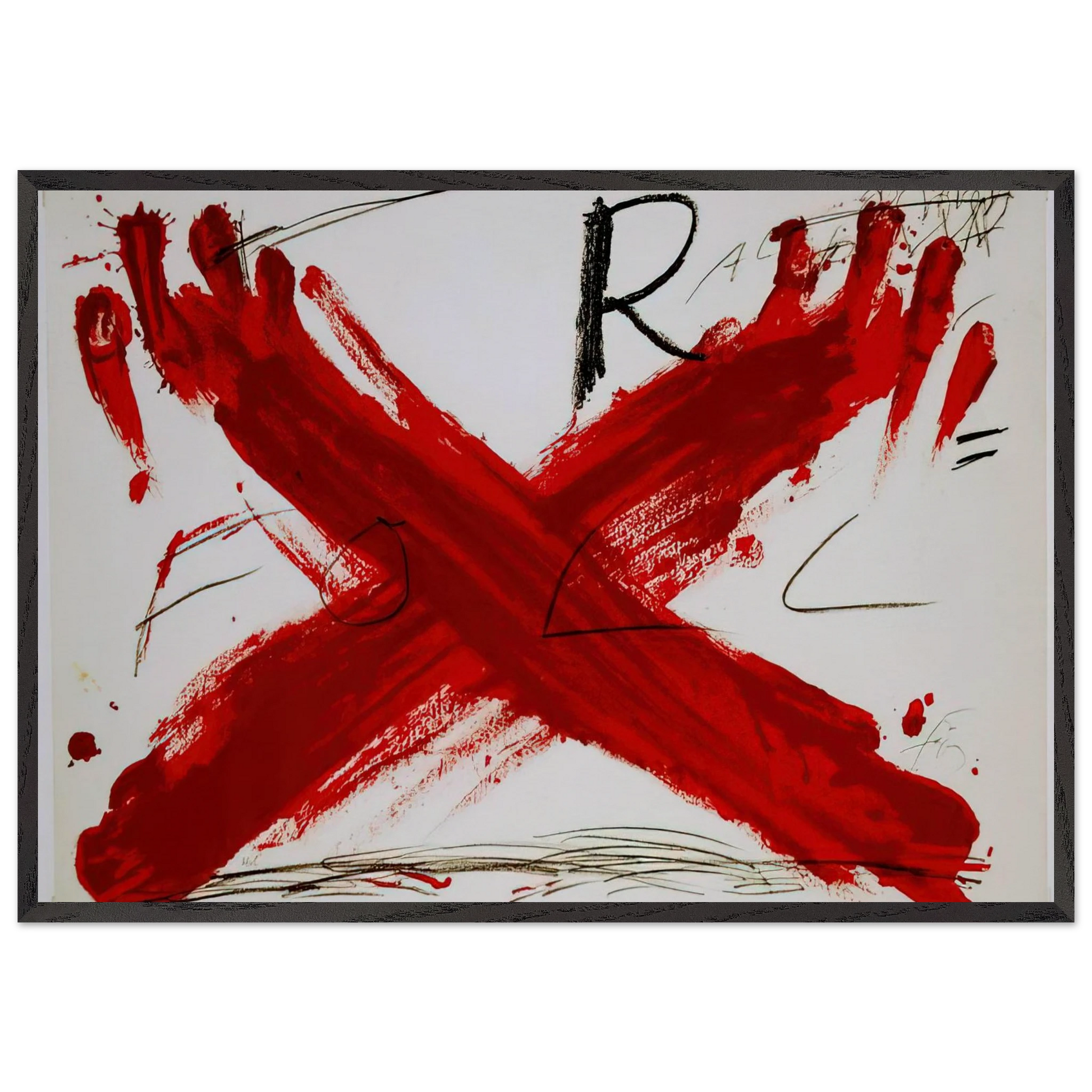 FOLL 1973 - Antoni Tapies Framed Art Print – Black Wooden Frame - Default Title - -Framed Art Print