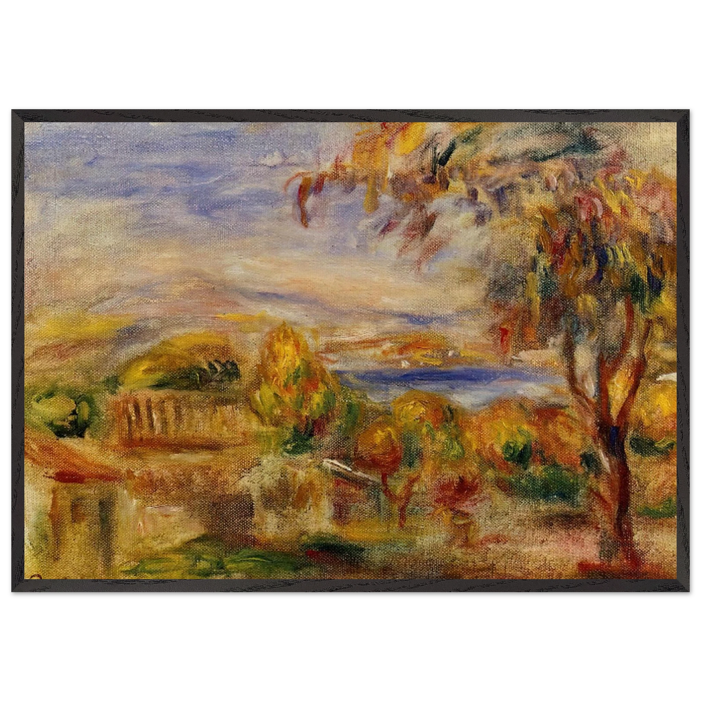 Landscape by the Sea - Pierre-Auguste Renoir Framed Art Print – Black Wooden Frame - Default Title - -Framed Art Print