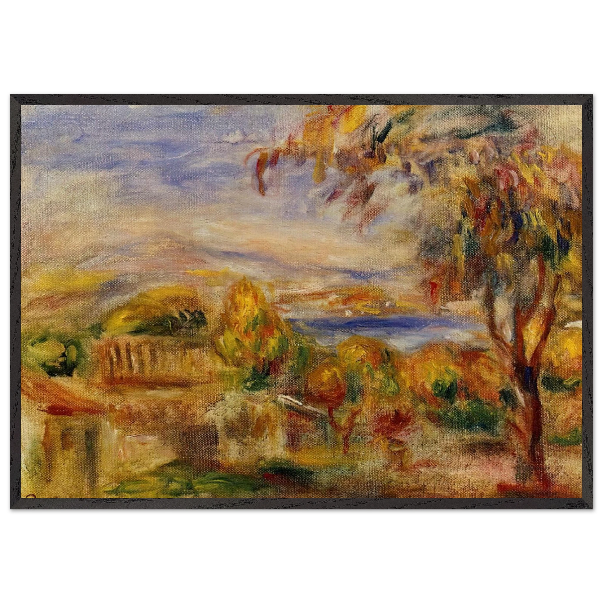 Landscape by the Sea - Pierre-Auguste Renoir Framed Art Print – Black Wooden Frame - Default Title - -Framed Art Print