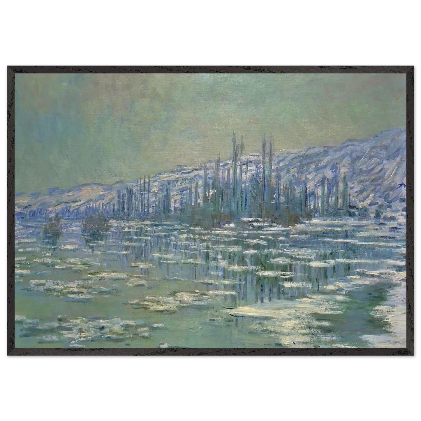 Ice Floes on Siene - claude monet Framed Art Print – Black Wooden Frame - Default Title - -Framed Art Print