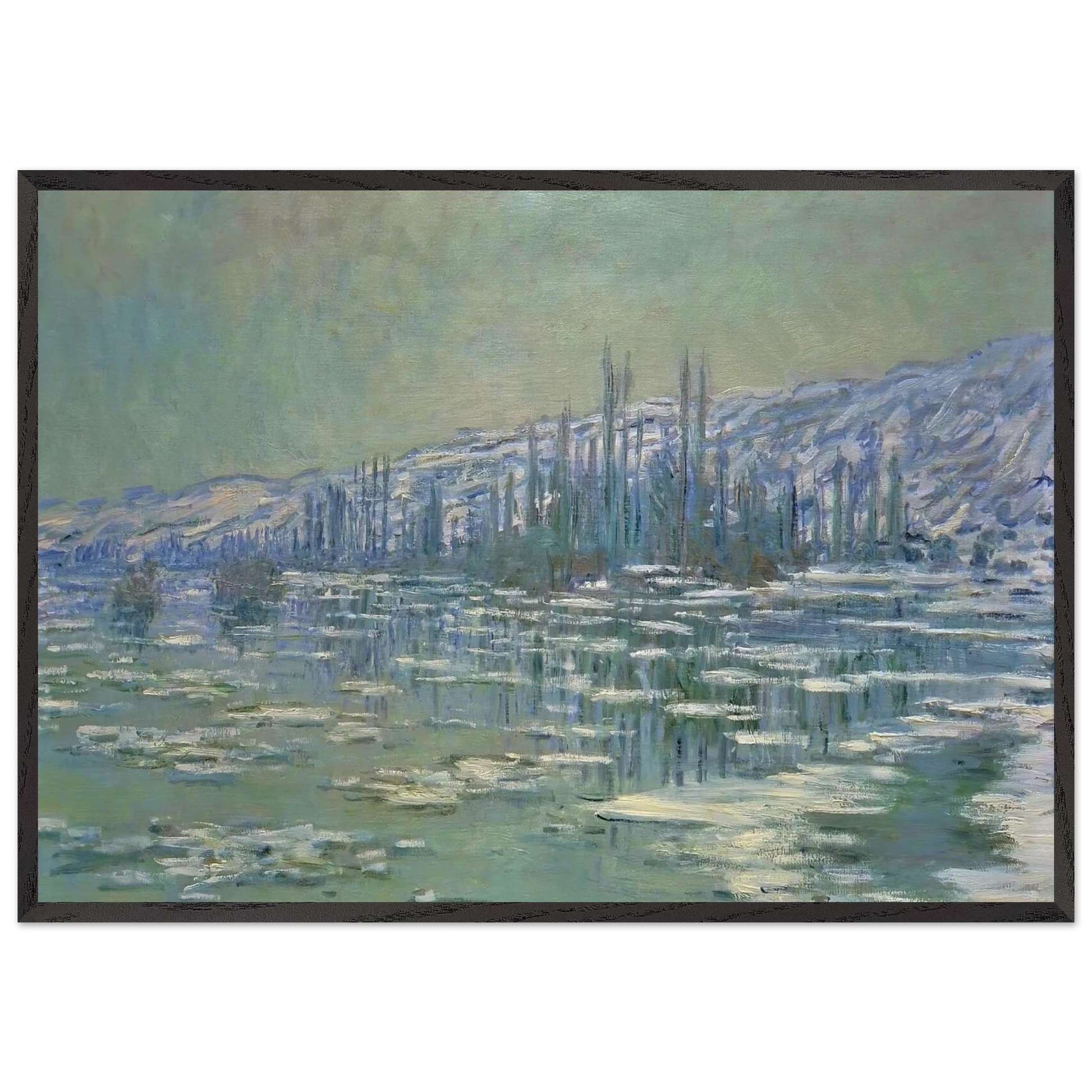 Ice Floes on Siene - claude monet Framed Art Print – Black Wooden Frame - Default Title - -Framed Art Print