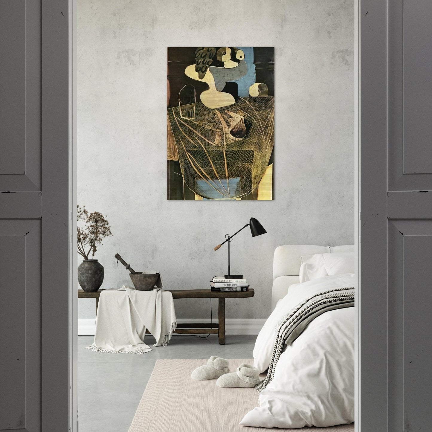 Still life with fishing net - Pablo Picasso Brushed Aluminum Print - 70x100 cm / 28x40 inches | Pablo Picasso Aluminum Print | Pablo Picasso Prints