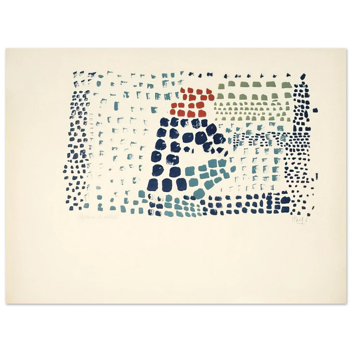 Nicolas de Stael - Study in Colour No. 1 Woimant Staël 93 - Art Informel Fine Art Poster - 13x18 cm / 5x7 inches