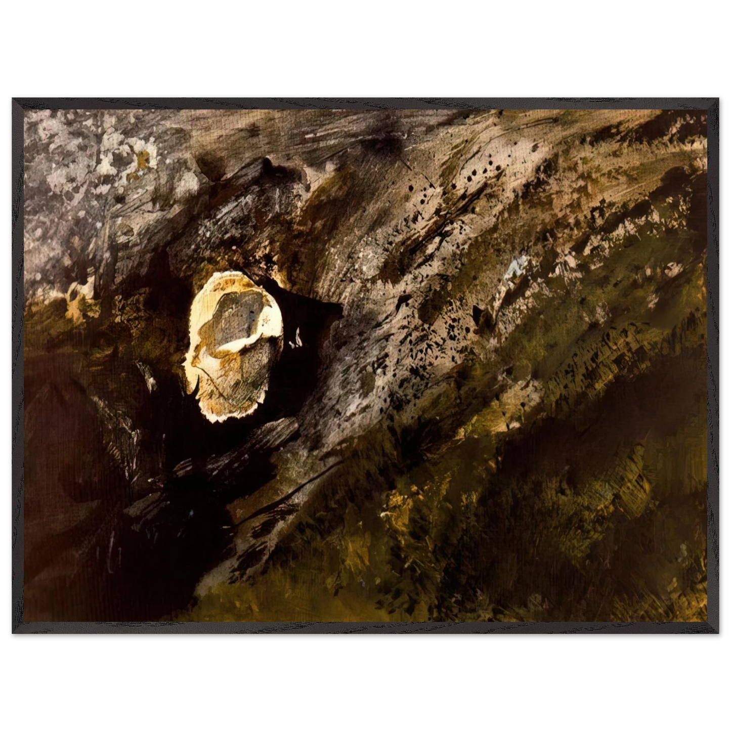 Andrew Wyeth - INLAND SHELL Wall Art - 60x80 cm / 24x32 inches - Premium Wooden Framed Poster With Fine Art Paper - Wood frame