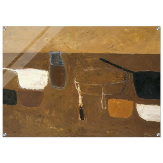 Brown Still Life - 1957 - William Scott Acrylic Print - 70x100 cm / 28x40″ inches | William Scott Wall Art | William Scott Prints