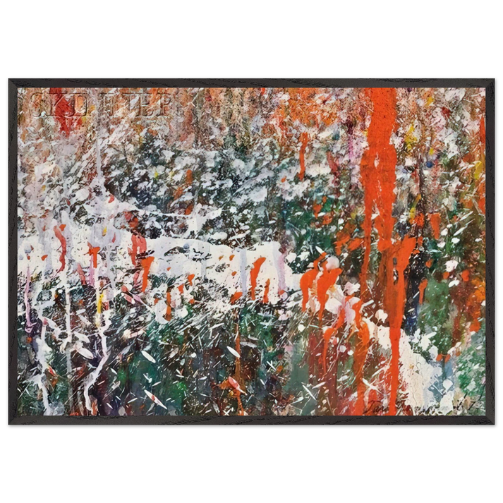 Abstract Composition N6 - Taro Yamamoto 70x100 cm / 28x40 inches Framed Art Print – Black Wooden Frame