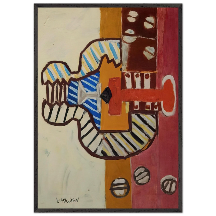 THE VALVE 1954 - Roy Lichtenstein 70x100 cm / 28x40 inches Framed Art Print – Black Wooden Frame