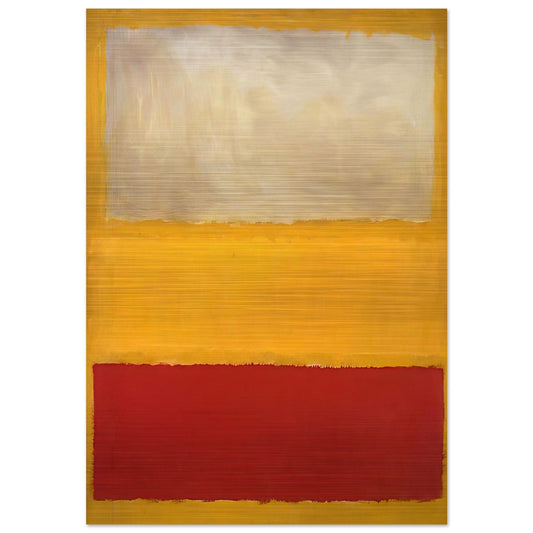 No. 13 White, Red on Yellow - Mark Rothko Brushed Aluminum Print - 70x100 cm / 28x40 inches | Mark Rothko Aluminum Print | Mark Rothko Prints