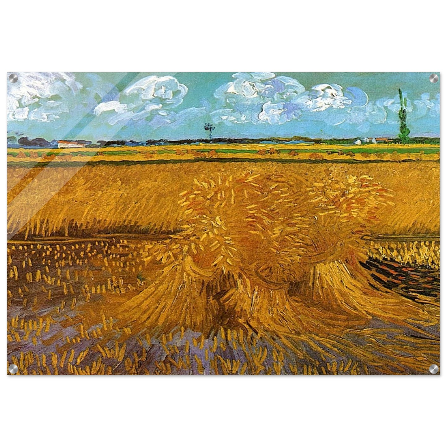 Wheatfield with Sheaves - Vincent van Gogh Acrylic Print - 70x100 cm / 28x40″ inches