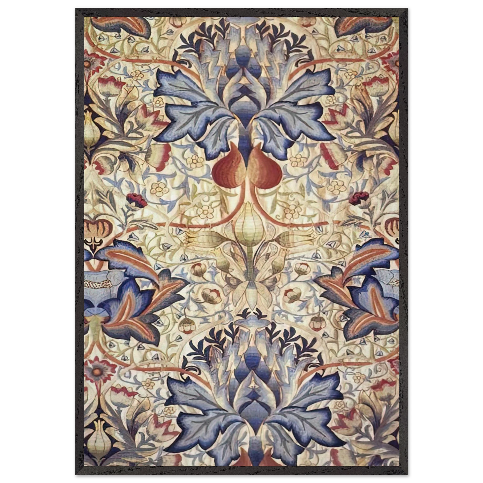 ACANTHUS EMBROIDERED PANEL 1890 - William Morris Framed Art Print – Black Wooden Frame - Default Title - -Framed Art Print