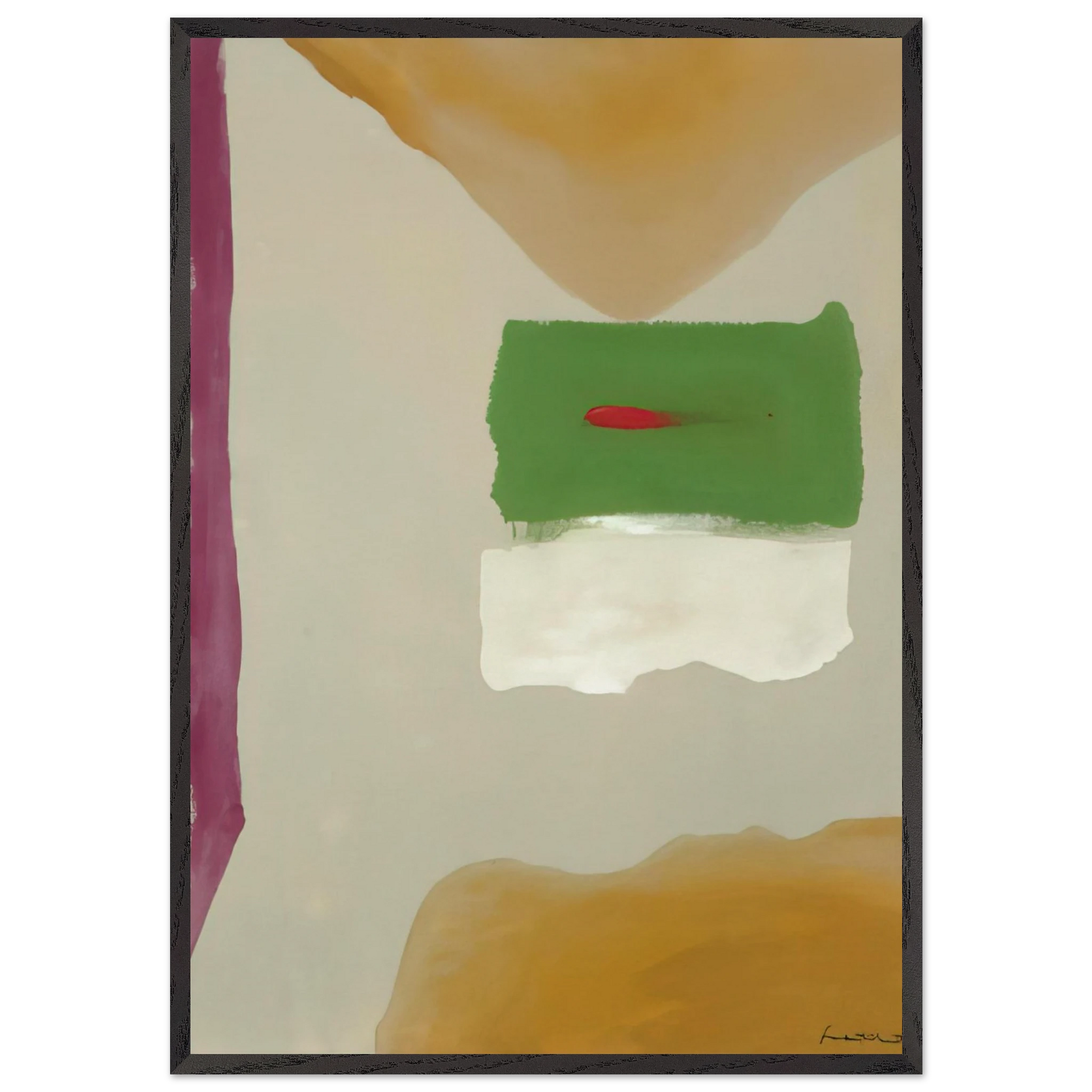 Untitled - Color Field Painting N1 - Helen Frankenthaler Framed Art Print – Black Wooden Frame - Default Title - -Framed Art Print