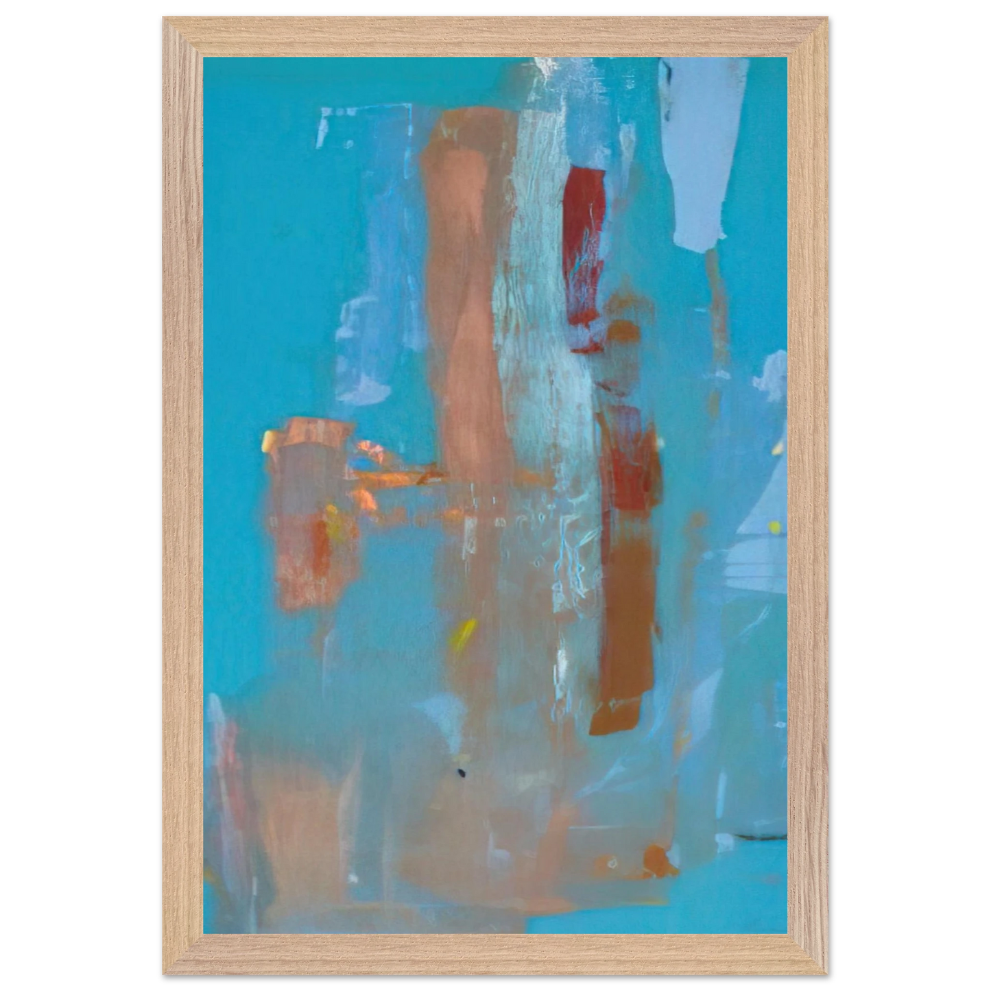 Helen Frankenthaler - In on Blue - 1976 Wall art - A1 (59.4 x 84.1  cm) - Premium Wooden Framed Poster With Fine Art Paper - Wood frame