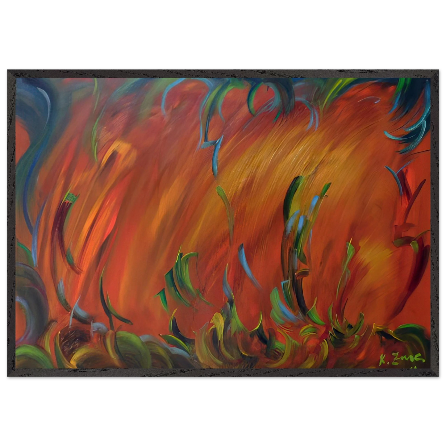 Evening N2 - Konrad Zuse Framed Art Print – Black Wooden Frame - Default Title - -Framed Art Print