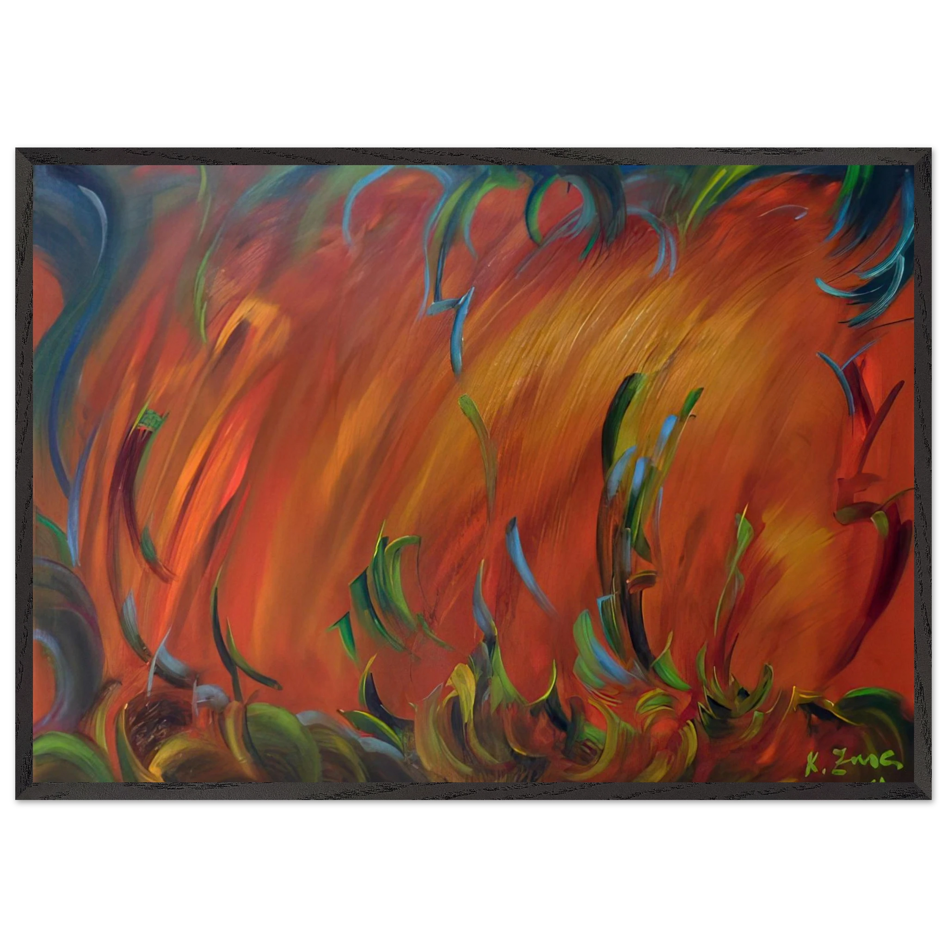 Evening N2 - Konrad Zuse Framed Art Print – Black Wooden Frame - Default Title - -Framed Art Print