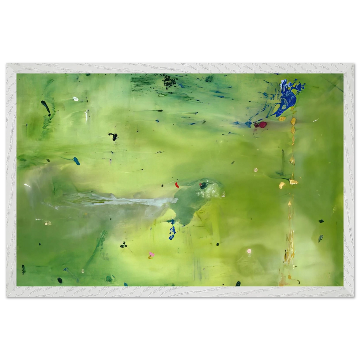 Helen Frankenthaler - A Green Thought in a Green Shade - 1981 Wall art - A2 (42 x 59.4  cm) - Premium Wooden Framed Poster With Fine Art Paper - Black frame