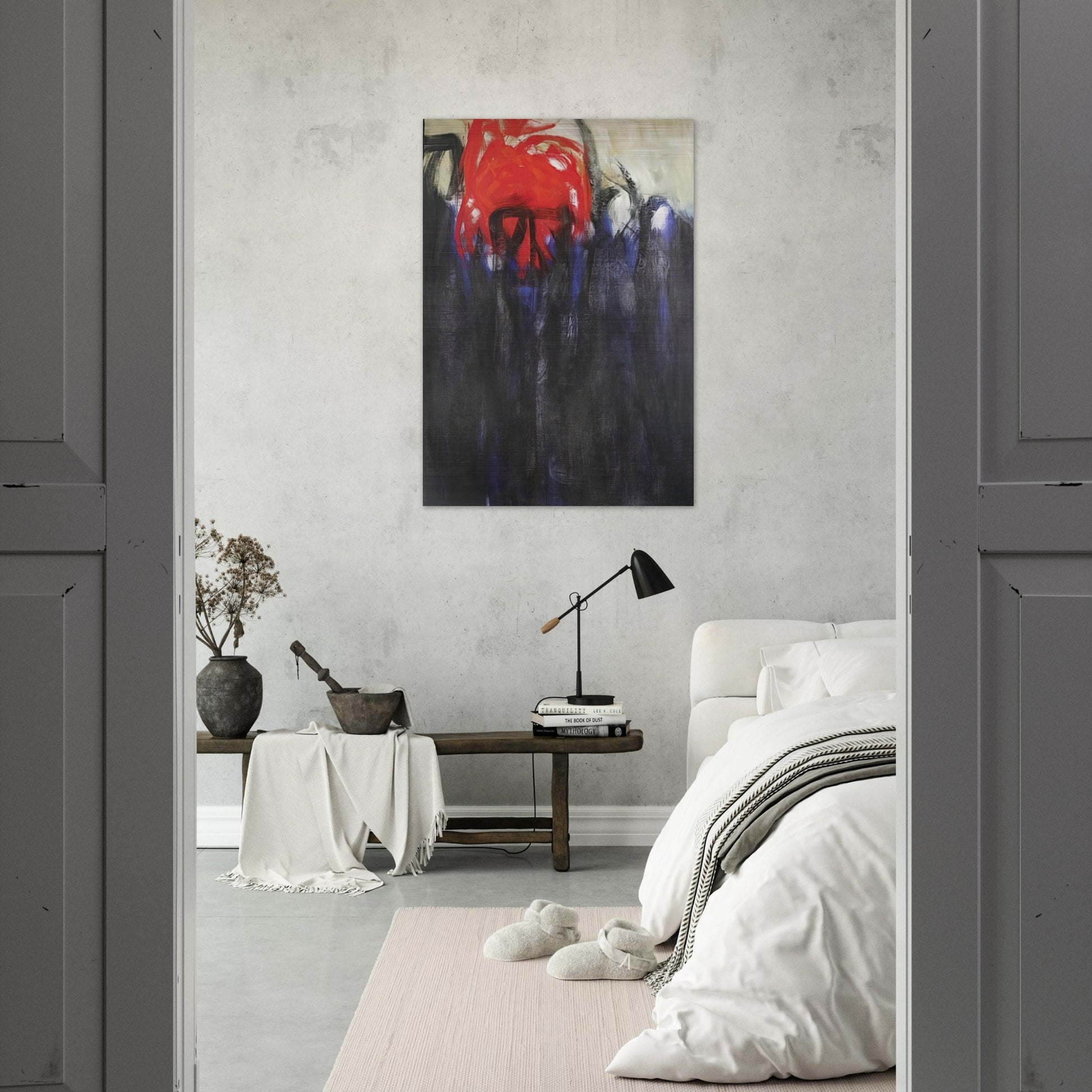 Untitled Columns of Fire - 1956 - Theodoros Stamos Brushed Aluminum Print - 70x100 cm / 28x40 inches | Theodoros Stamos Aluminum Print | Theodoros Stamos Prints