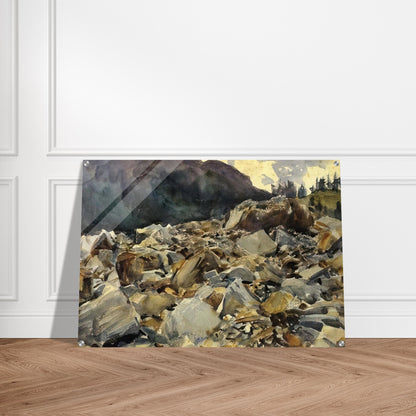 Purtud, Alpine Scene and Boulders - John Singer Sargent Acrylic Print - 70x100 cm / 28x40″ inches
