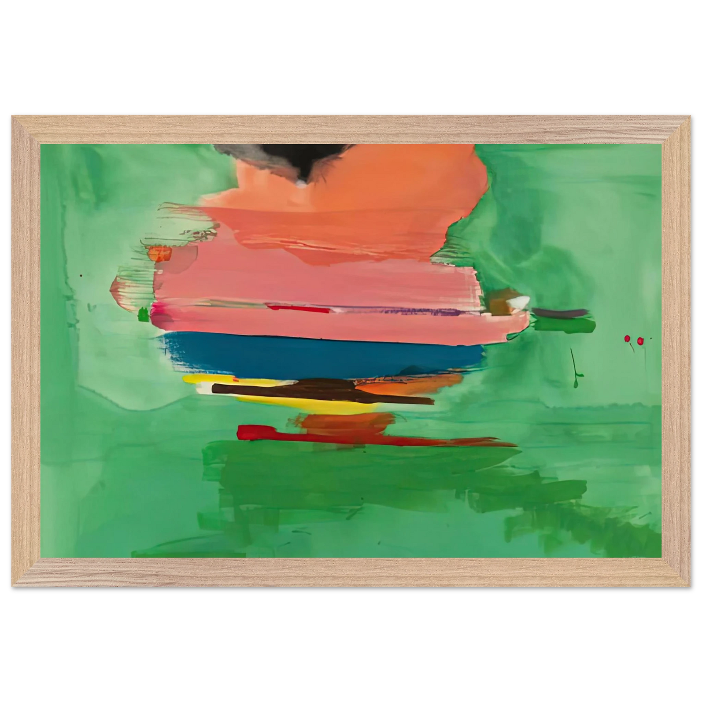 Helen Frankenthaler - Untitled, 1973- Wall Art - 21x29.7 cm / 8x12" - Premium Wooden Framed Poster With Fine Art Paper - Black frame