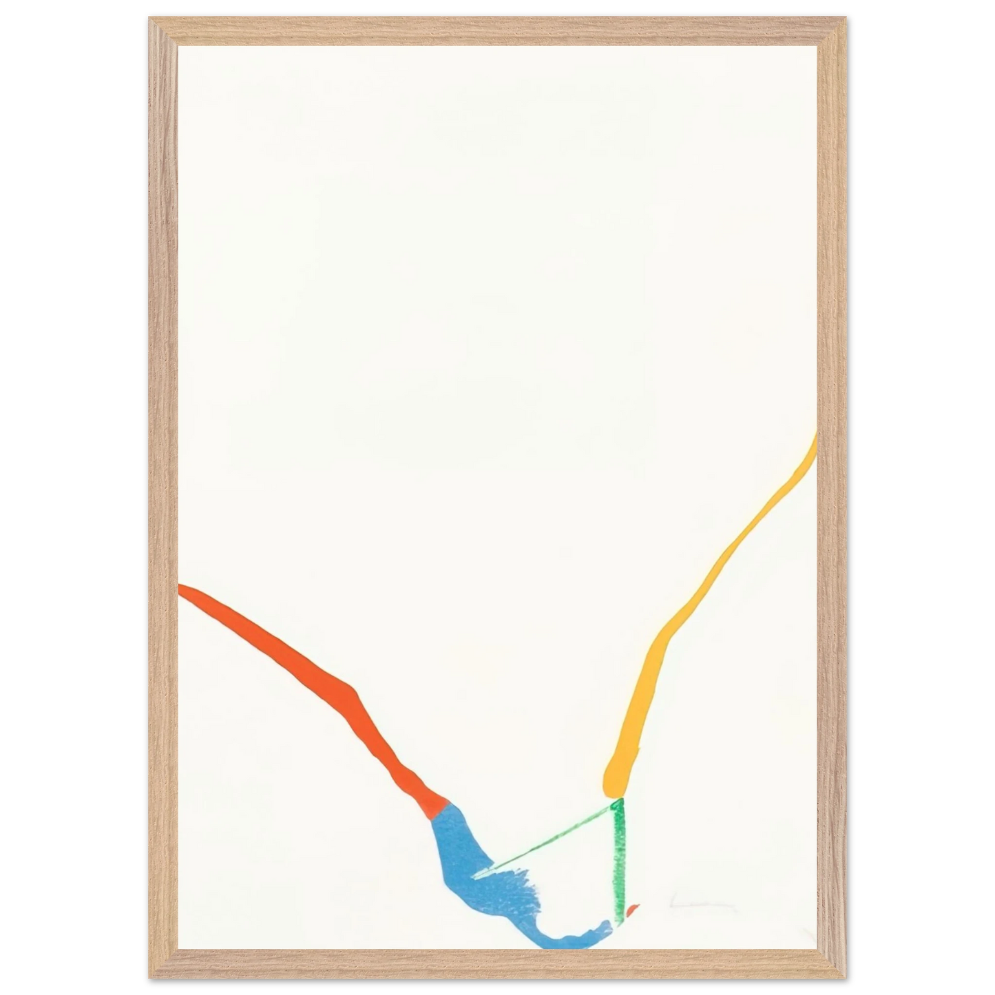 Helen Frankenthaler - What Red Lines Can Do - 1970 Wall art - 40x50 cm / 16x20 inches - Premium Wooden Framed Poster With Fine Art Paper - White frame