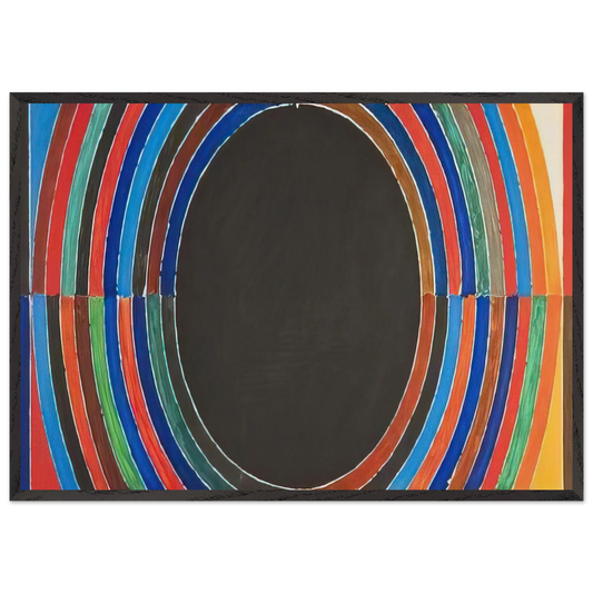 Composition V - Abstract Art - S H Raza 70x100 cm / 28x40 inches Framed Art Print – Black Wooden Frame