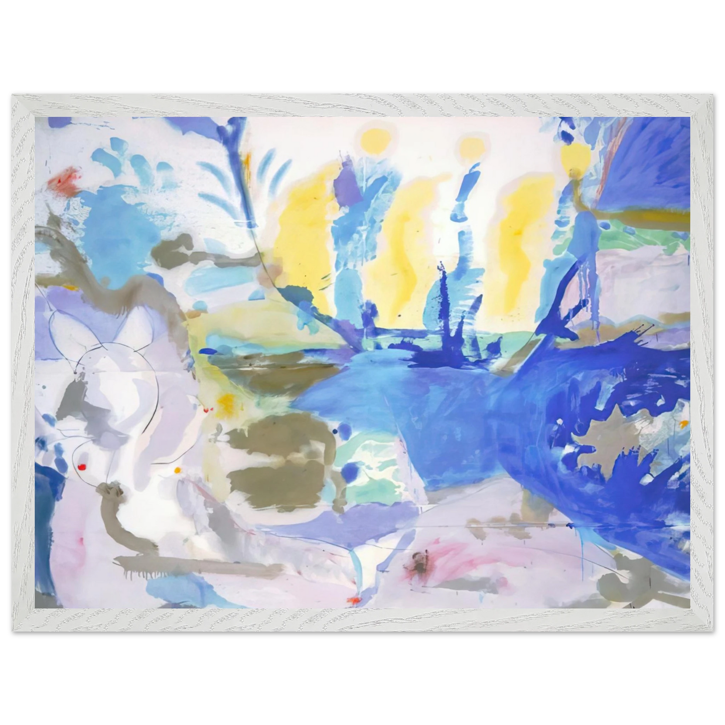 Helen Frankenthaler - Basque Beach - 1958 Wall art - 20x25 cm / 8x10 inches - Premium Wooden Framed Poster With Fine Art Paper - White frame