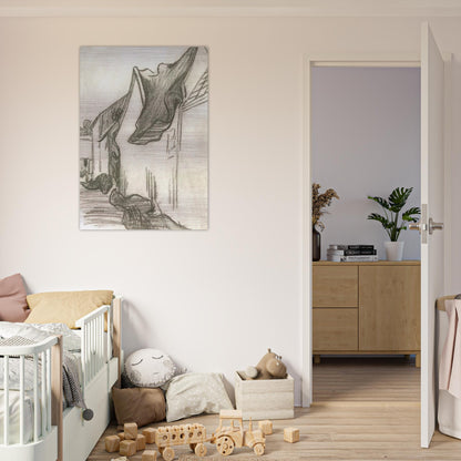 Village Street, Sketch - Vincent van Gogh Brushed Aluminum Print - 70x100 cm / 28x40 inches | Vincent van Gogh Aluminum Print | Vincent van Gogh Prints