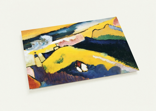 MOUNTAIN LANDSCAPE WITH CHURCH 1910 By Wassily Kandinsky Pack of 10 Post Cards | Wassily Kandinsky Post Cards | A6 (10.5 x 14.8 cm) - 4.1 x 5.8 inches