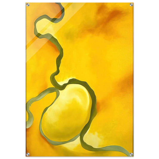 Green, Yellow and Orange - Georgia O'Keeffe Acrylic Print - 70x100 cm / 28x40″ inches | Georgia O'Keeffe Wall Art | Georgia O'Keeffe Prints