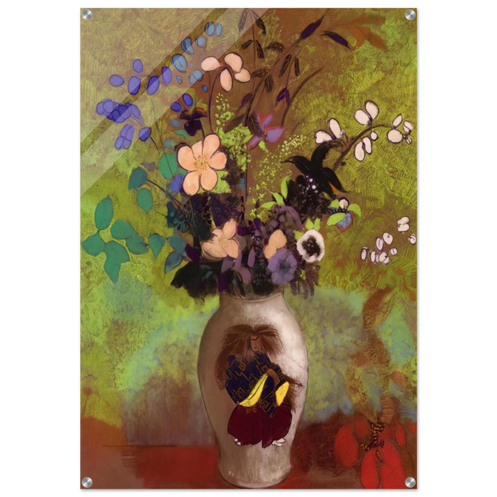 VASE WITH JAPANESE WARRIOR 1905 - Odilon Redon Acrylic Print - 70x100 cm / 28x40″ inches | Odilon Redon Wall Art | Odilon Redon Prints