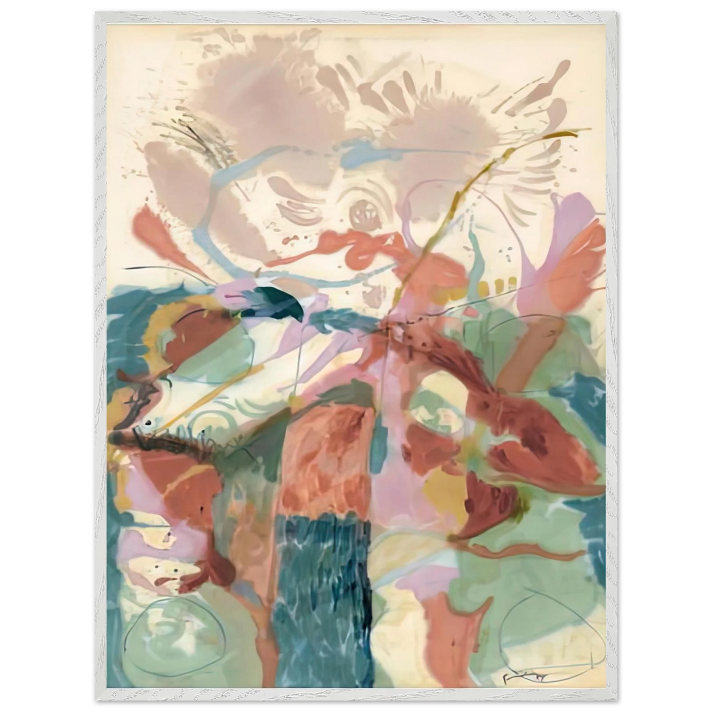 Helen Frankenthaler - Jacob's Ladder, 1957- Wall Art - 21x29.7 cm / 8x12" - Premium Wooden Framed Poster With Fine Art Paper - White frame