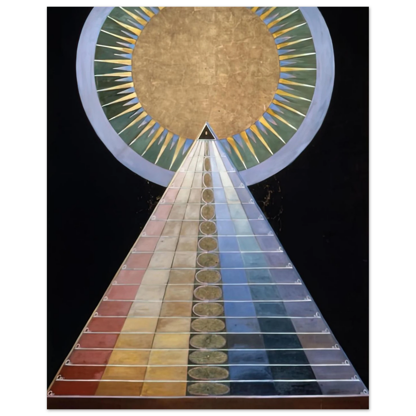 Hilma af Klint - ALTAR PAINTING 1915 Wall art - 28x43  cm / XL (11x17 Inches) - Premium Wooden Framed Poster With Fine Art Paper - Wood frame