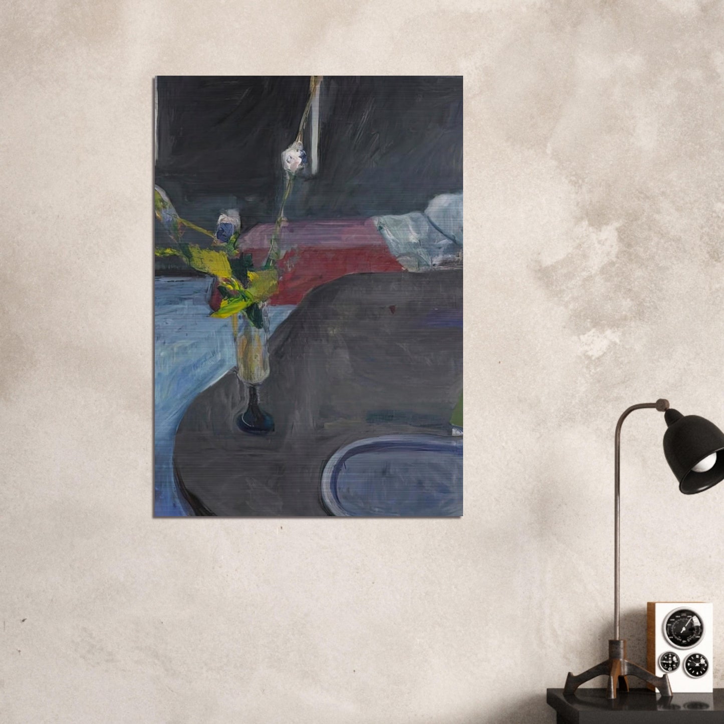 Interior with Flowers - Richard Diebenkorn Brushed Aluminum Print - 70x100 cm / 28x40 inches | Richard Diebenkorn Aluminum Print | Richard Diebenkorn Prints