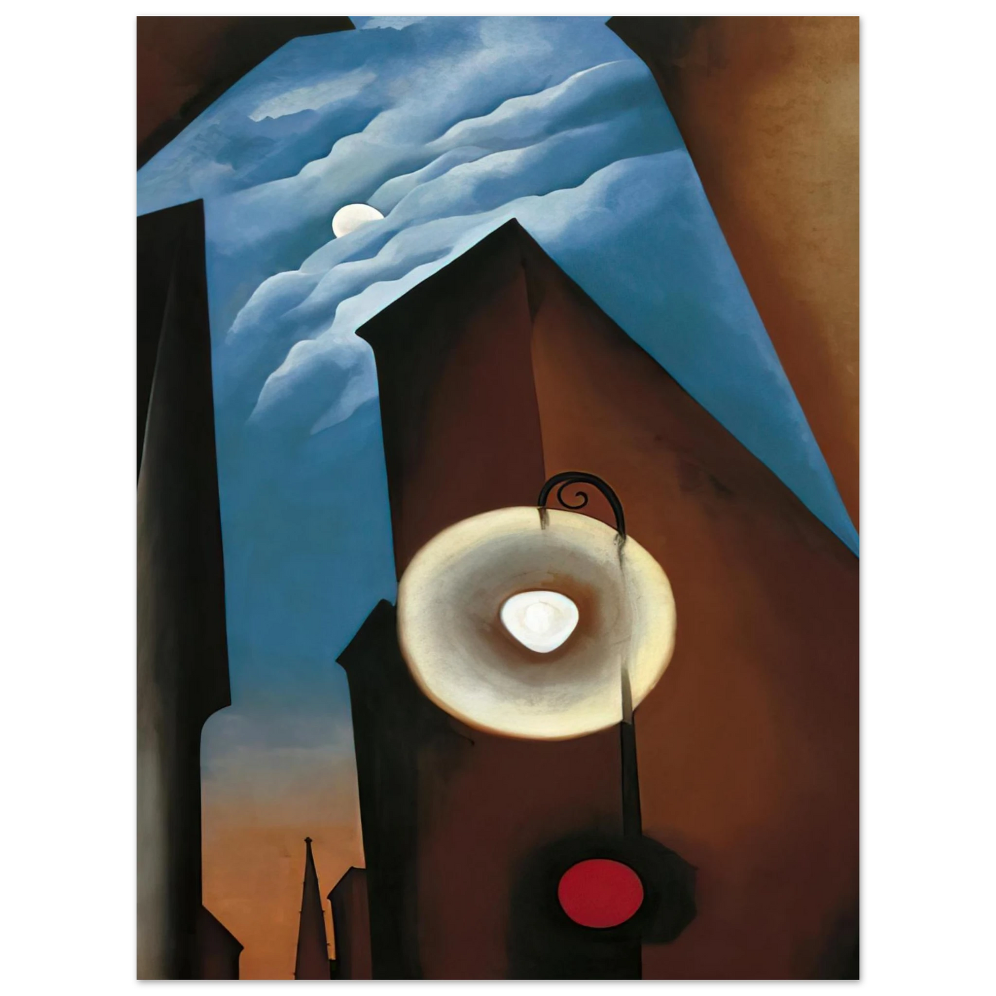 Georgia O'Keeffe - New York with Moon Fine Art Poster - 13x18 cm / 5x7 inches