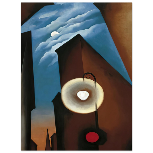 Georgia O'Keeffe - New York with Moon Fine Art Poster - 13x18 cm / 5x7 inches