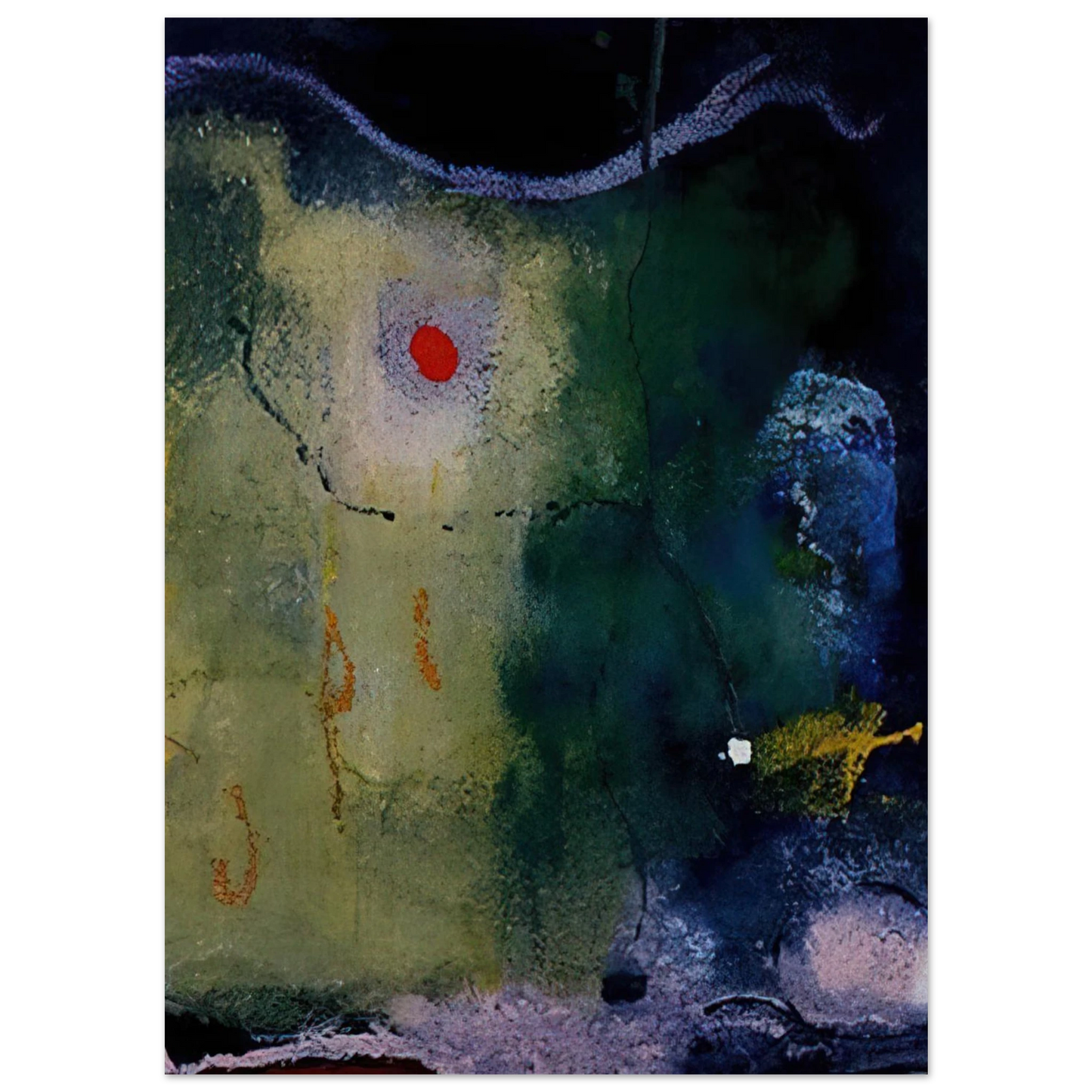 Helen Frankenthaler - The Other Side of the Moon - 1995 Wall art - 13x18 cm / 5x7 inches - Premium Wooden Framed Poster With Fine Art Paper - White frame