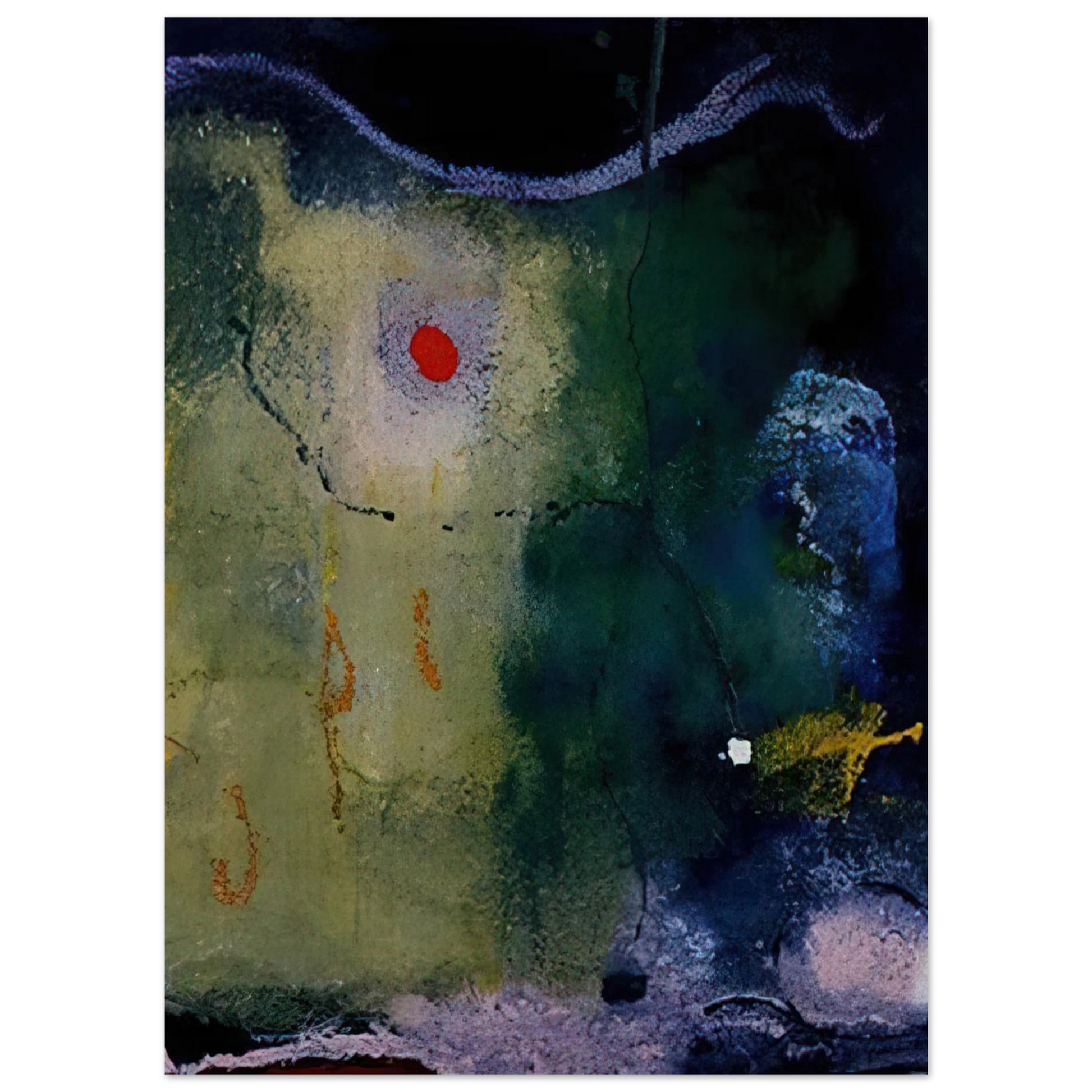 Helen Frankenthaler - The Other Side of the Moon - 1995 Wall art - 13x18 cm / 5x7 inches - Premium Wooden Framed Poster With Fine Art Paper - White frame