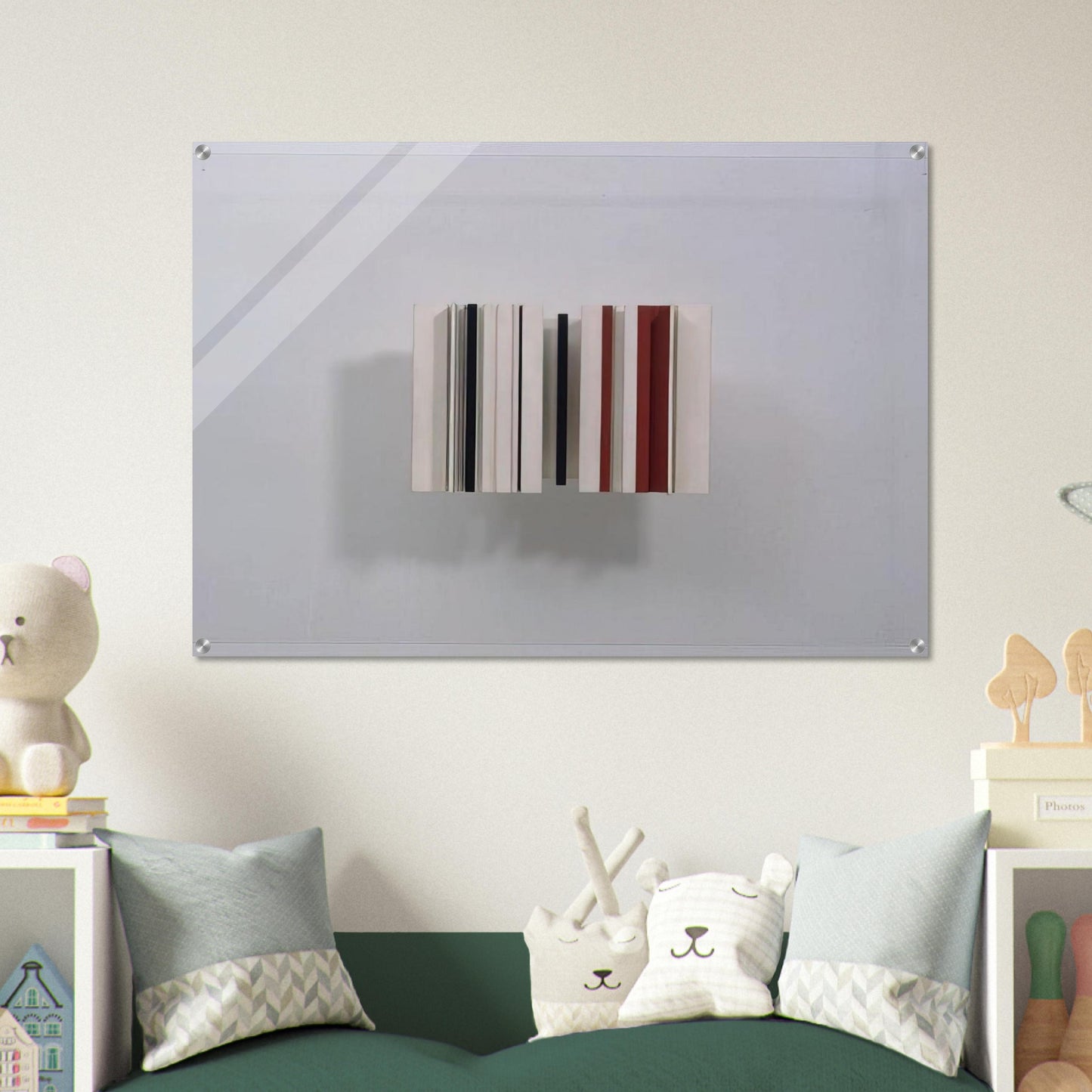 Relief Construction in White, Black and Maroon - 1963 - Victor Pasmore Acrylic Print - 70x100 cm / 28x40″ inches | Victor Pasmore Wall Art | Victor Pasmore Prints
