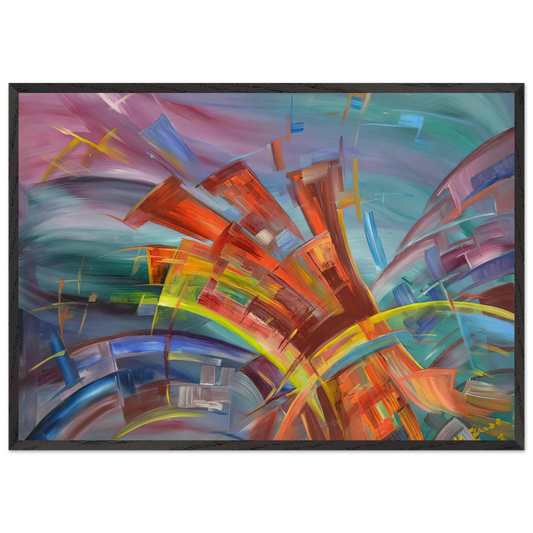 Explosion and Dynamics - Konrad Zuse Framed Art Print – Black Wooden Frame - Default Title - -Framed Art Print