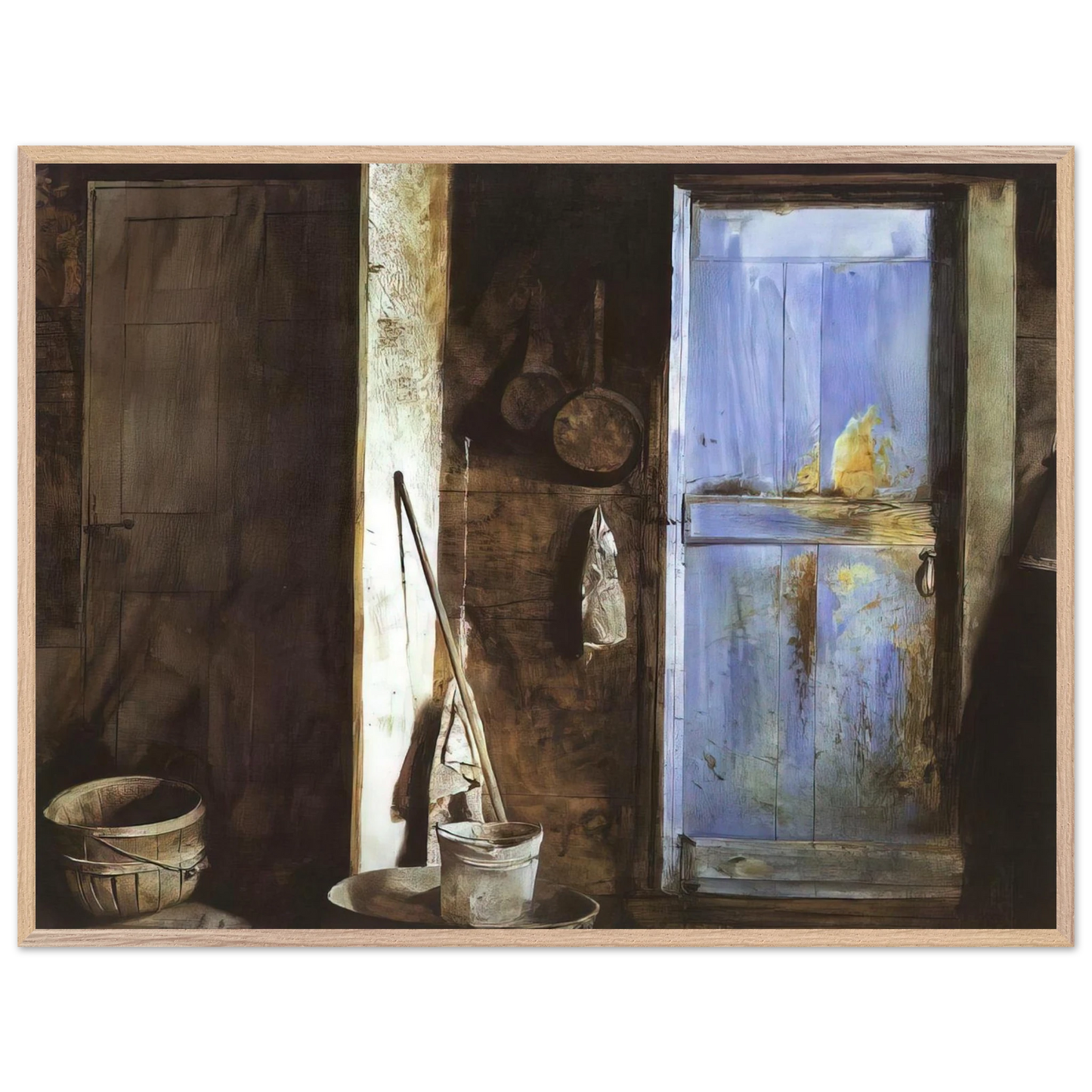 Andrew Wyeth - ALVARO CHRISTINA Wall Art - 30x40 cm / 12x16 inches - Premium Wooden Framed Poster With Fine Art Paper - Wood frame