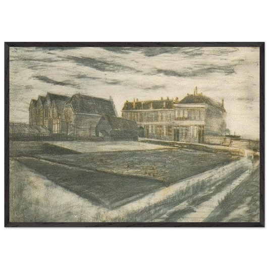 The Houses on Schenkweg where Van Gogh Lived - Vincent van Gogh Framed Art Print – Black Wooden Frame - Default Title - -Framed Art Print