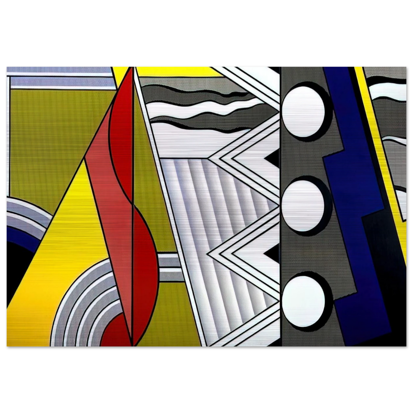 MODERN PAINTING WITH CLEF 1967 - Roy Lichtenstein Brushed Aluminum Print - 70x100 cm / 28x40 inches | Roy Lichtenstein Aluminum Print | Roy Lichtenstein Prints