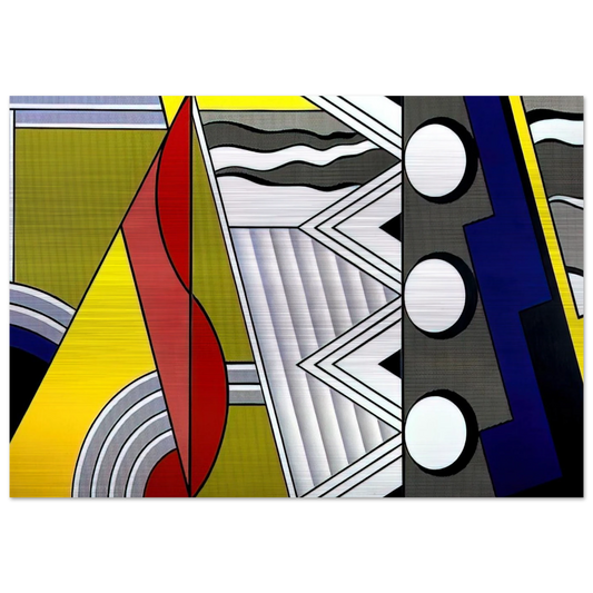 MODERN PAINTING WITH CLEF 1967 - Roy Lichtenstein Brushed Aluminum Print - 70x100 cm / 28x40 inches | Roy Lichtenstein Aluminum Print | Roy Lichtenstein Prints