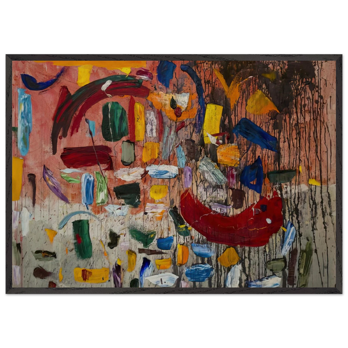 ABSTRACT 1957 - Taro Yamamoto 70x100 cm / 28x40 inches Framed Art Print – Black Wooden Frame