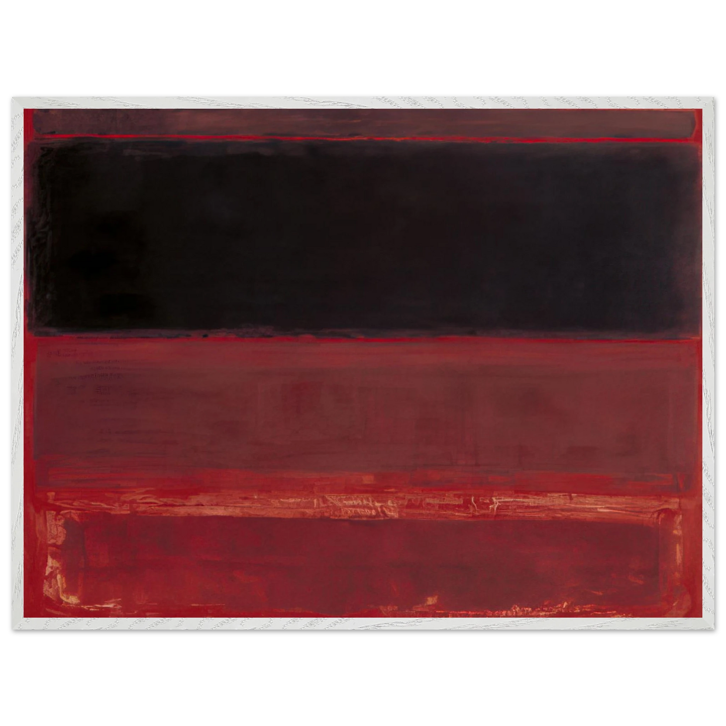 Mark Rothko - Four Darks in Red - 1958 Wall Art - 30x40 cm / 12x16 inches - Premium Wooden Framed Poster With Fine Art Paper - White frame