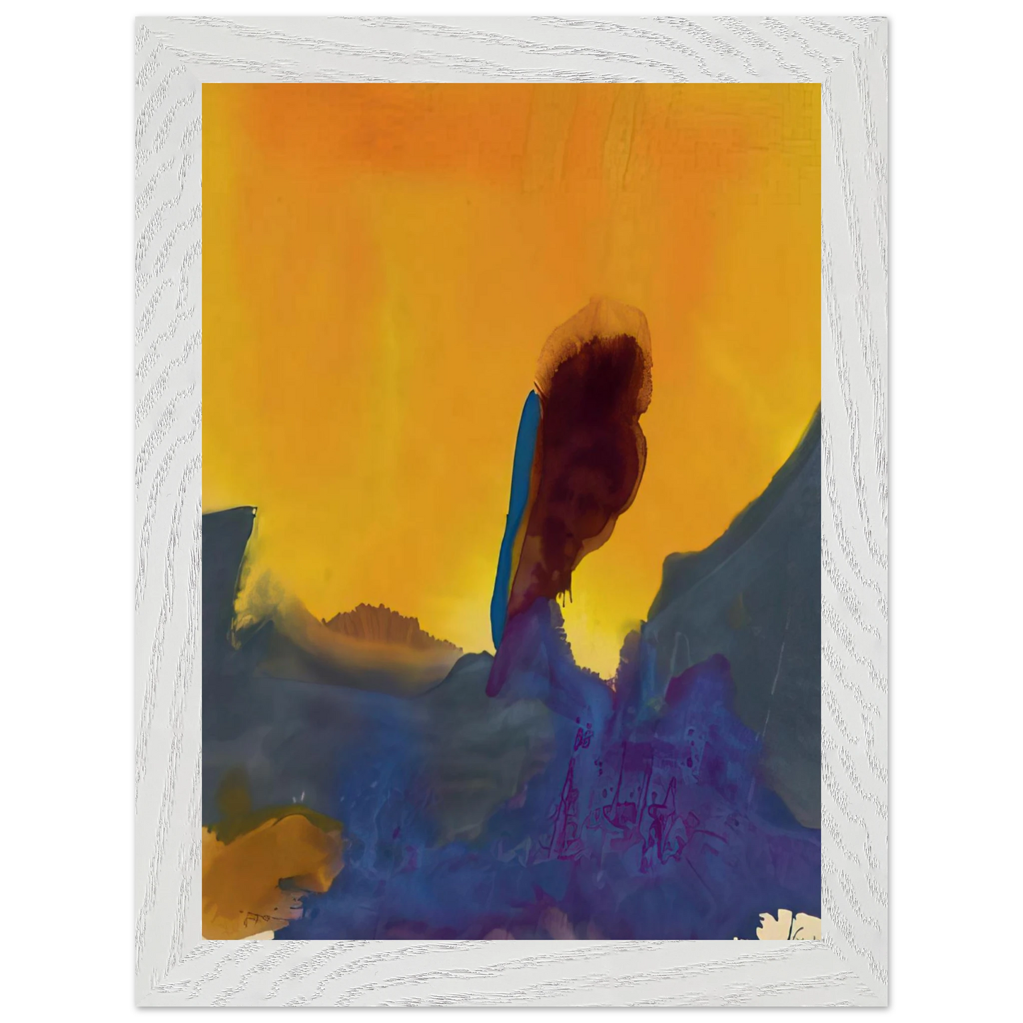 Helen Frankenthaler - Glow II - 1968 Wall art - 15x20 cm / 6x8 inches - Premium Wooden Framed Poster With Fine Art Paper - Wood frame