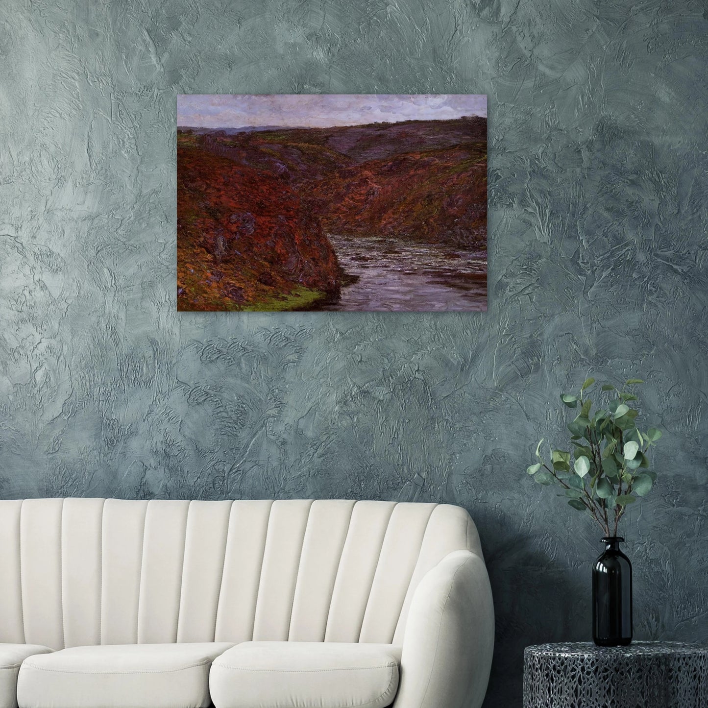 Valley of the Creuse, Grey Sky - claude monet Brushed Aluminum Print - 70x100 cm / 28x40 inches | claude monet Aluminum Print | claude monet Prints