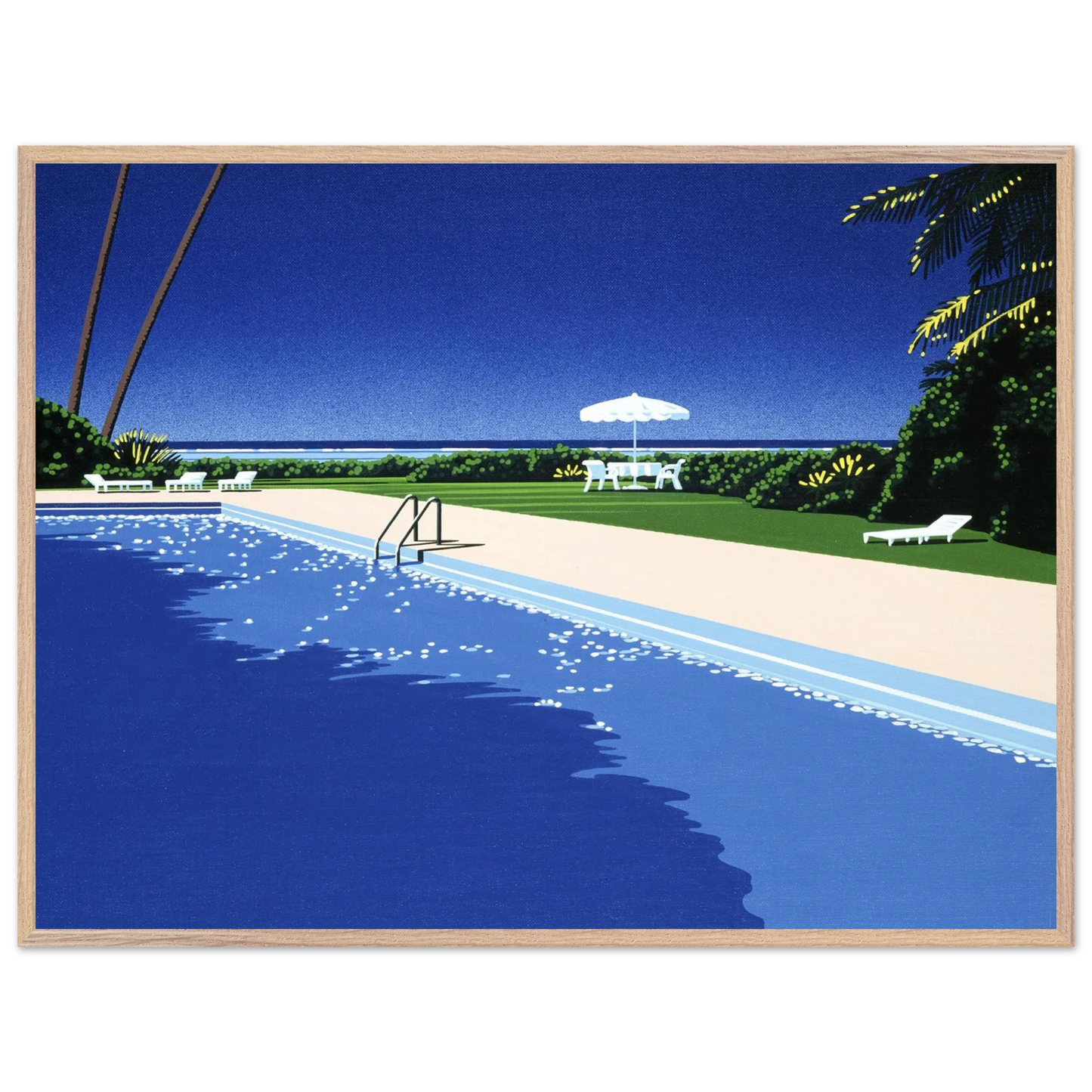 Hiroshi Nagai - Deck Wall Art - 21x29.7 cm / 8x12" - Premium Wooden Framed Poster With Fine Art Paper - Wood frame
