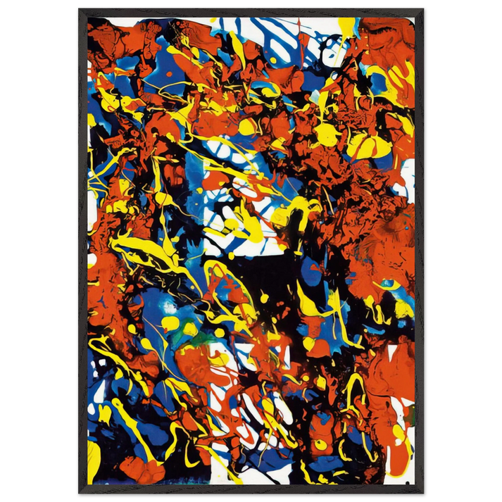 Untitled  SFP94-73  SFF 1747  - Sam Francis 70x100 cm / 28x40 inches Framed Art Print – Black Wooden Frame