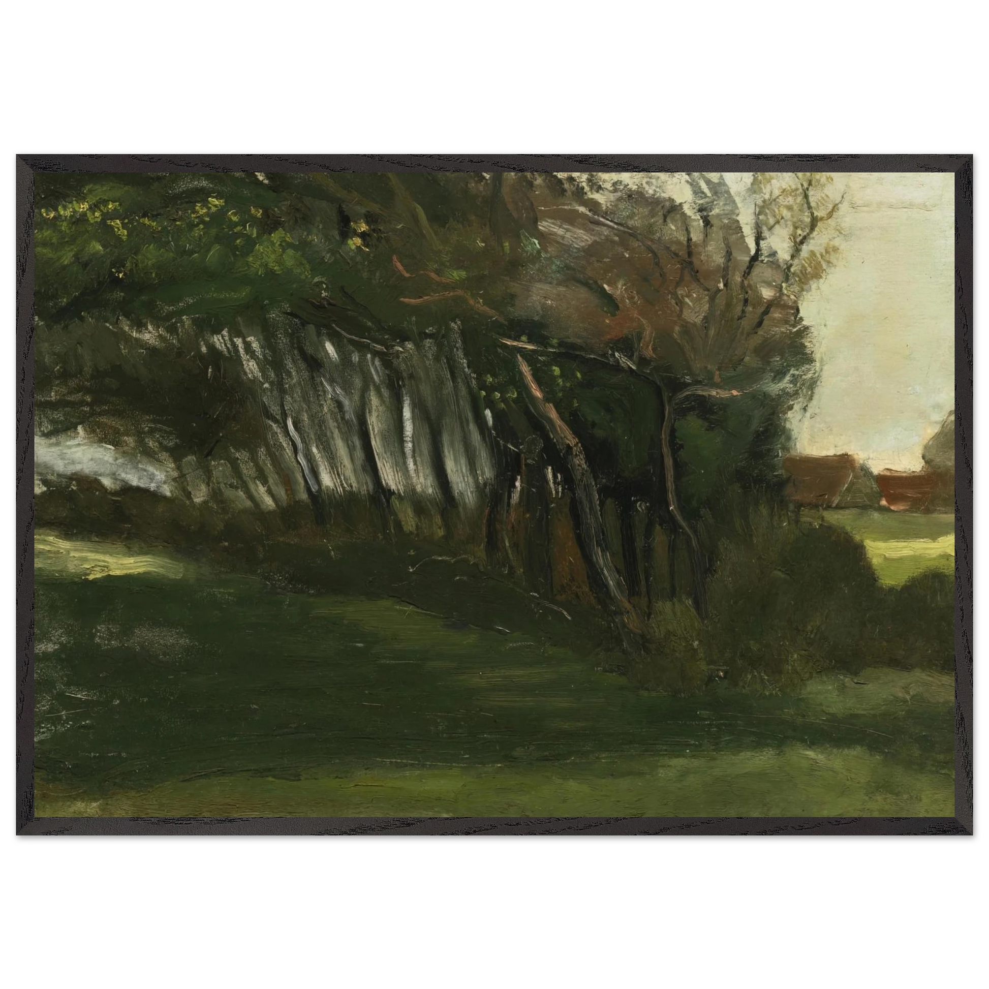 Landscape with windswept trees - Vincent van Gogh Framed Art Print – Black Wooden Frame - Default Title - -Framed Art Print