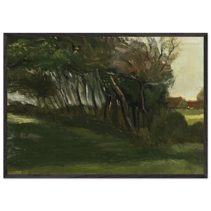 Landscape with windswept trees - Vincent van Gogh 70x100 cm / 28x40 inches Framed Art Print – Black Wooden Frame